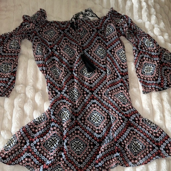 Tops - Size small multicolor printed baby doll top with 3/4 sleeves